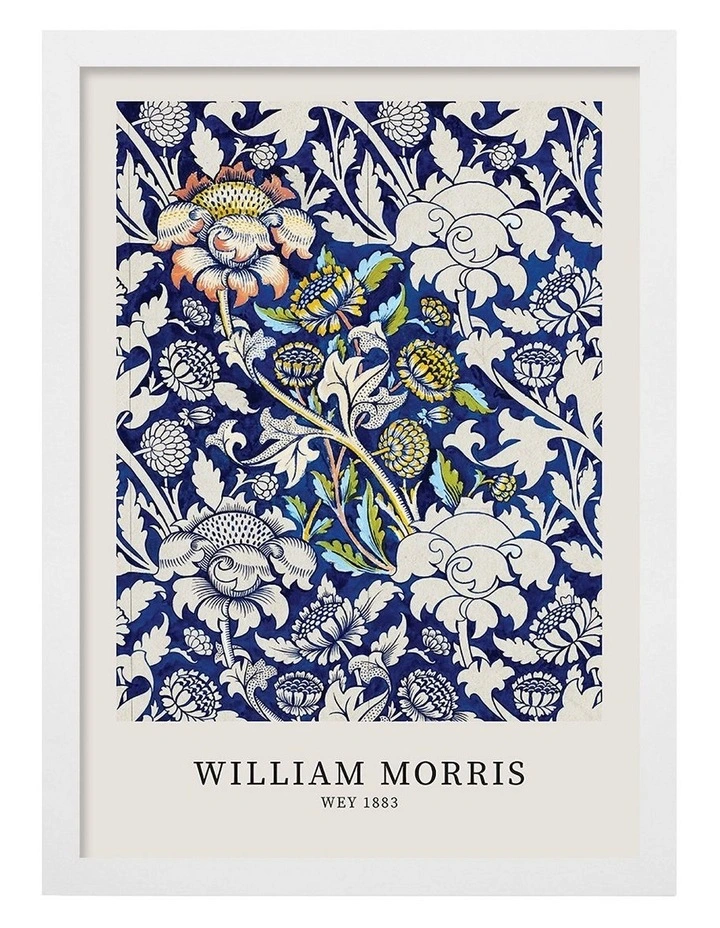 Australian Made Wey Pattern Art Print White Frame image 1