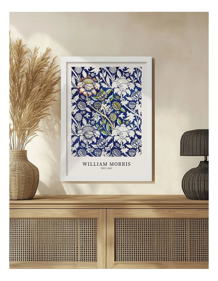 Australian Made Wey Pattern Art Print White Frame image 2
