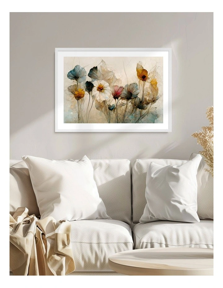 Australian Made Whispering Blooms Print Art Print White Frame image 2