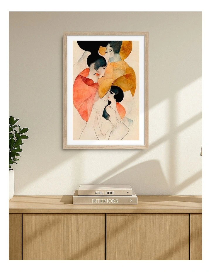 Australian Made Whispering Elegance Art Print Natural Frame image 2