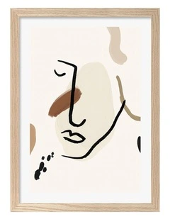 Australian Made Whispers In Lines Art Print Natural Frame