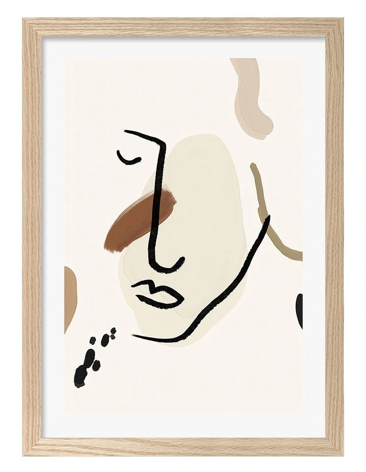 Australian Made Whispers In Lines Art Print Natural Frame image 1