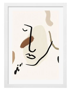 Australian Made Whispers In Lines Art Print White Frame