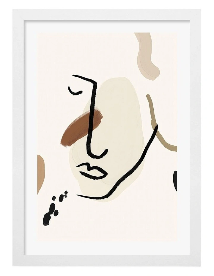 Australian Made Whispers In Lines Art Print White Frame image 1