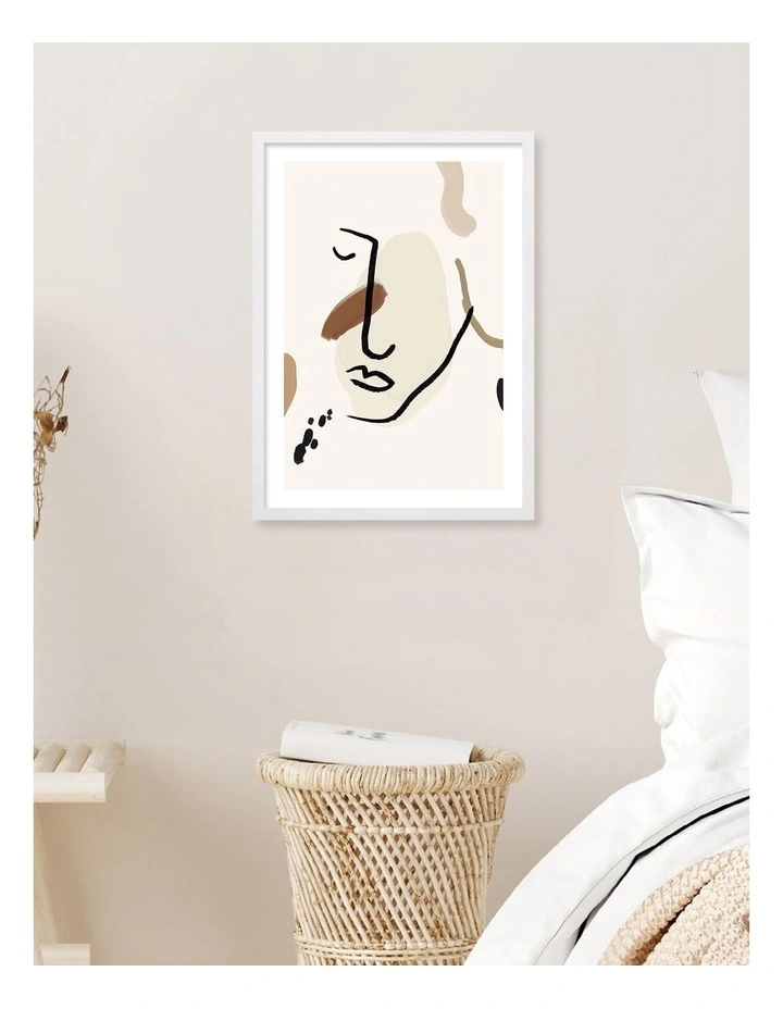 Australian Made Whispers In Lines Art Print White Frame image 2