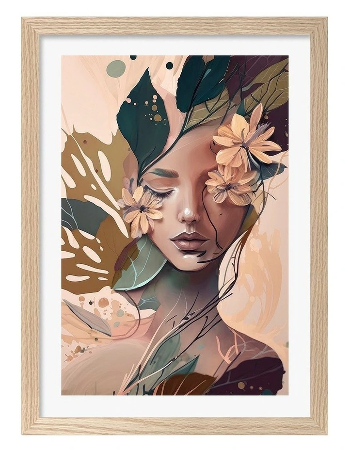 Australian Made Wildflower Art Print Natural Frame image 1