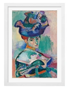 Australian Made Matisse Woman with a Hat Art Print White Frame
