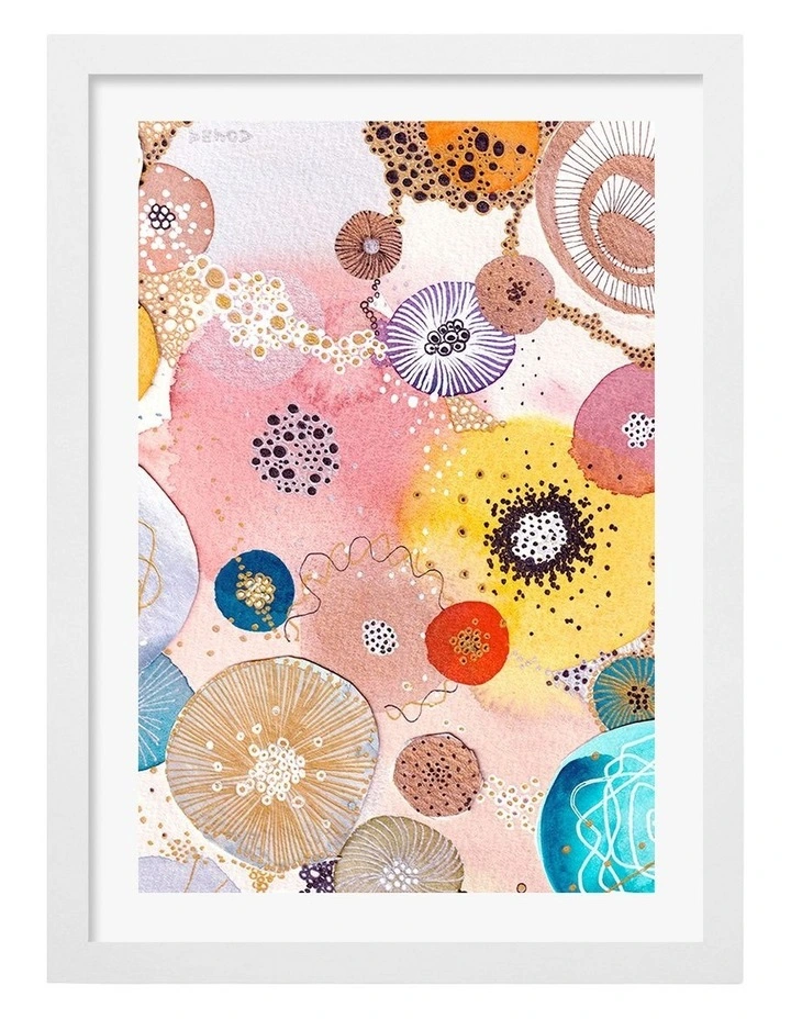 Australian Made White Rabbit Art Print White Frame image 1