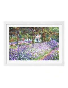 Australian Made Artists Garden (Monet) Art Print White Frame