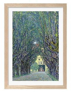 Australian Made Avenue in the Park (Klimt) Art Print Natural Frame