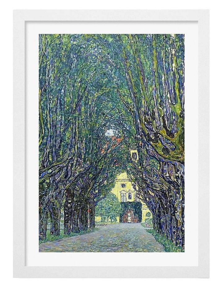 Australian Made Avenue in the Park (Klimt) Art Print White Frame image 1