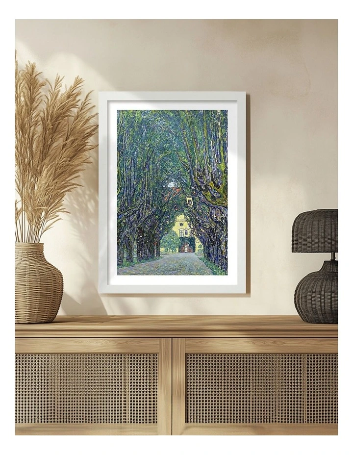 Australian Made Avenue in the Park (Klimt) Art Print White Frame image 2