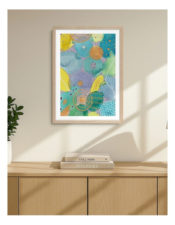 Australian Made Bali Art Print Natural Frame image 2