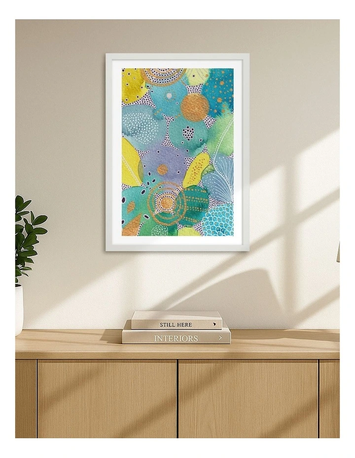 Australian Made Bali Art Print White Frame image 2