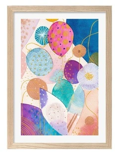 Australian Made Balloons for Nino Art Print Natural Frame