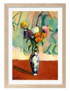 Made Matisse Bouquet Vase Art Print Frame in Natural