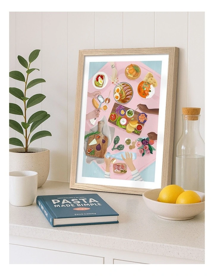 Australian Made Brunch Art Print Natural Frame image 2