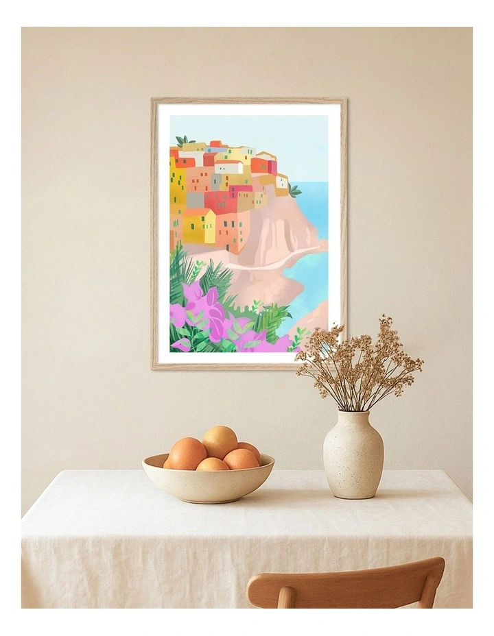 Australian Made Cinque Terre Art Print Natural Frame image 2