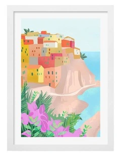 Australian Made Cinque Terre Art Print White Frame