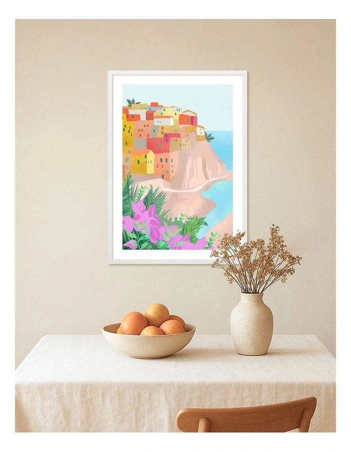 Australian Made Cinque Terre Art Print White Frame image 2