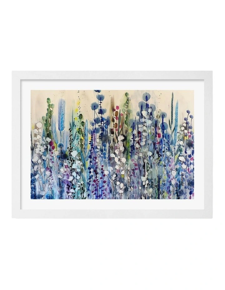 Cotton Balls Art Print Frame in White image 1