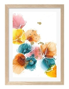 Australian Made Dried Flower Art Print Natural Frame