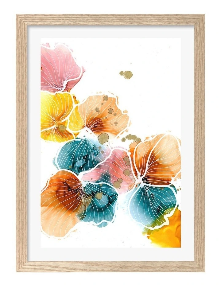Australian Made Dried Flower Art Print Natural Frame image 1