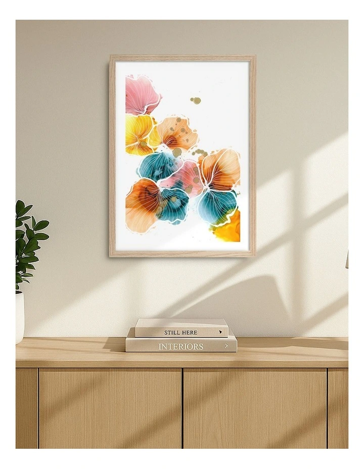 Australian Made Dried Flower Art Print Natural Frame image 2