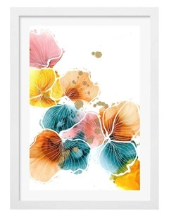 Australian Made Dried Flower Art Print White Frame