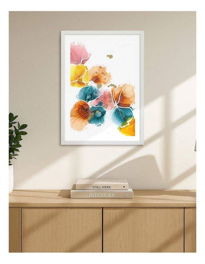 Australian Made Dried Flower Art Print White Frame image 2