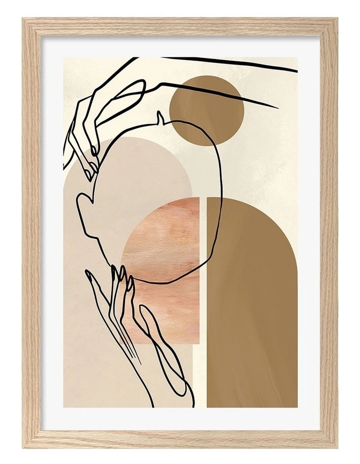 Elegant Embrace Art Print Frame in Natural image 1