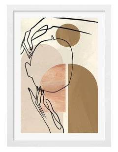 Elegant Embrace Art Print Frame in White