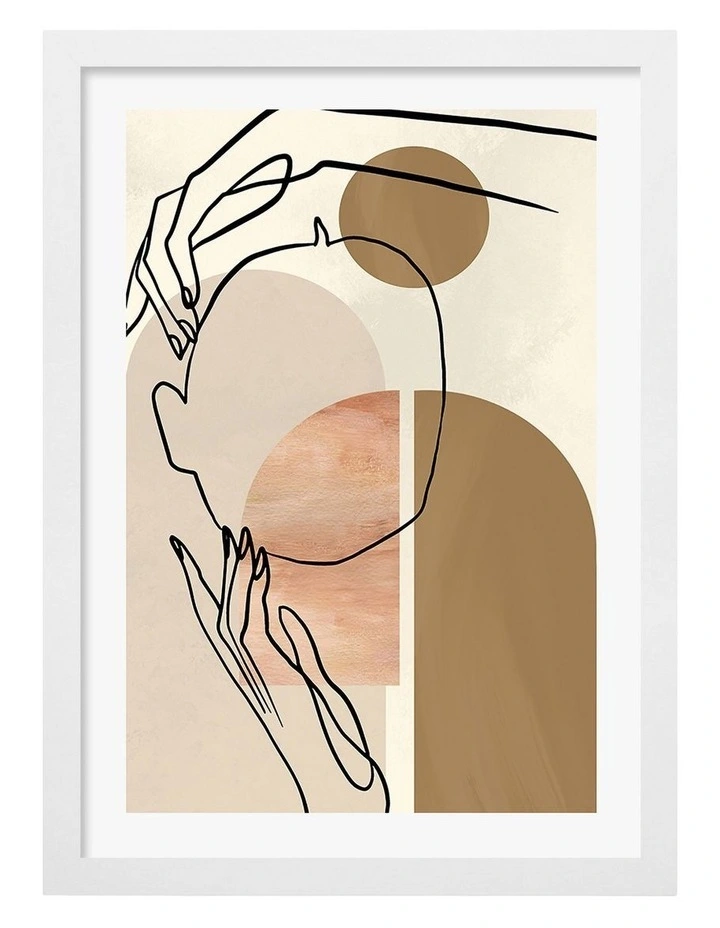 Elegant Embrace Art Print Frame in White image 1