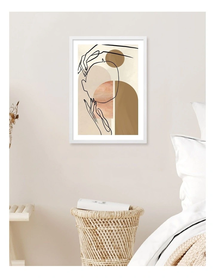 Elegant Embrace Art Print Frame in White image 2