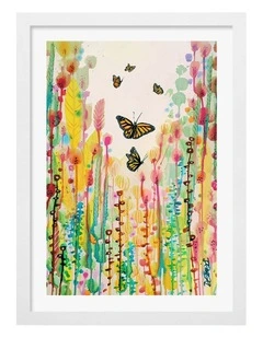 Escape from a Cocoon Art Print Frame in White