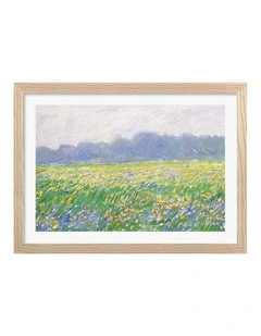 Field of Irises (Monet) Art Print Frame in Natural