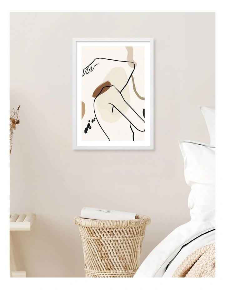 Flowing Lines Art Print Frame in White image 2