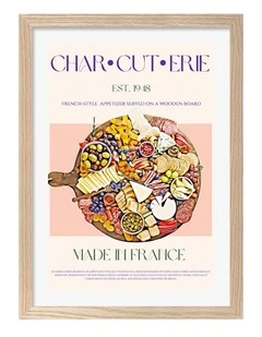 French Feast Board Art Print Frame in Natural