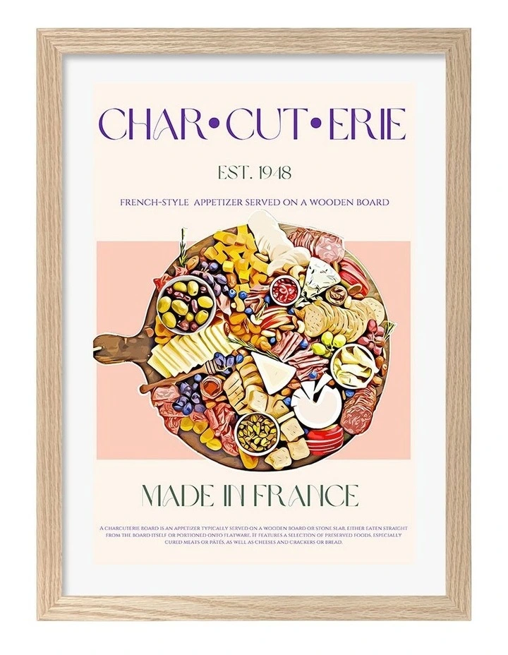 French Feast Board Art Print Frame in Natural image 1