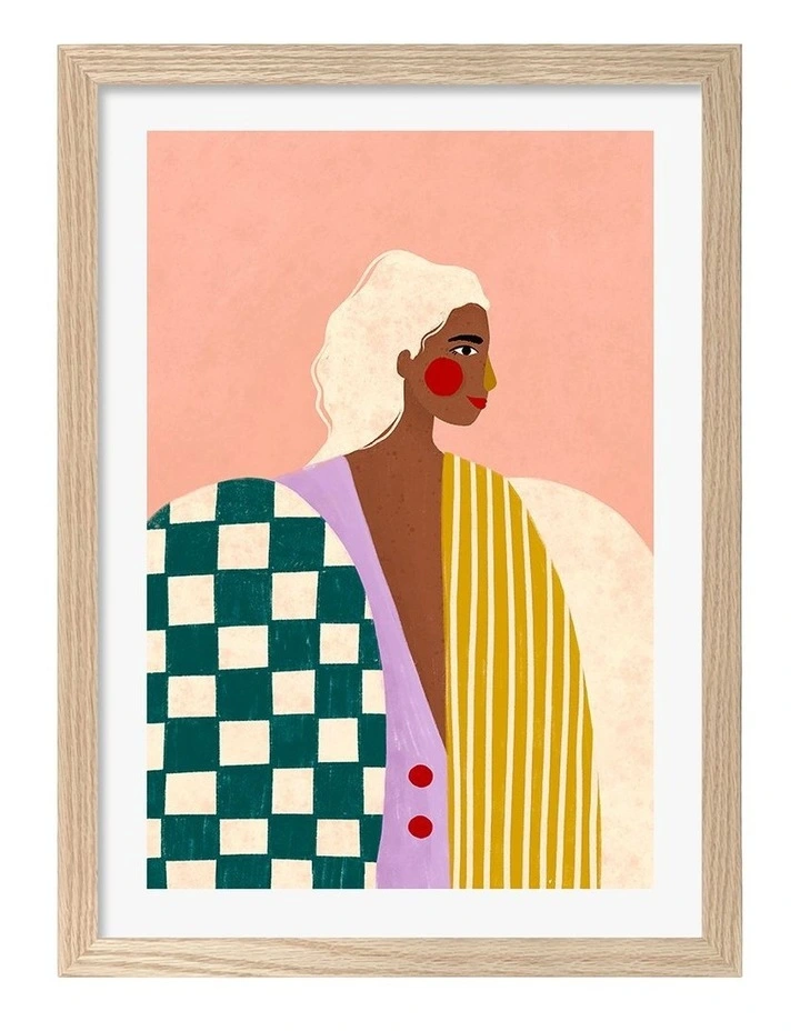 Funky Blouse Art Print Frame in Natural image 1