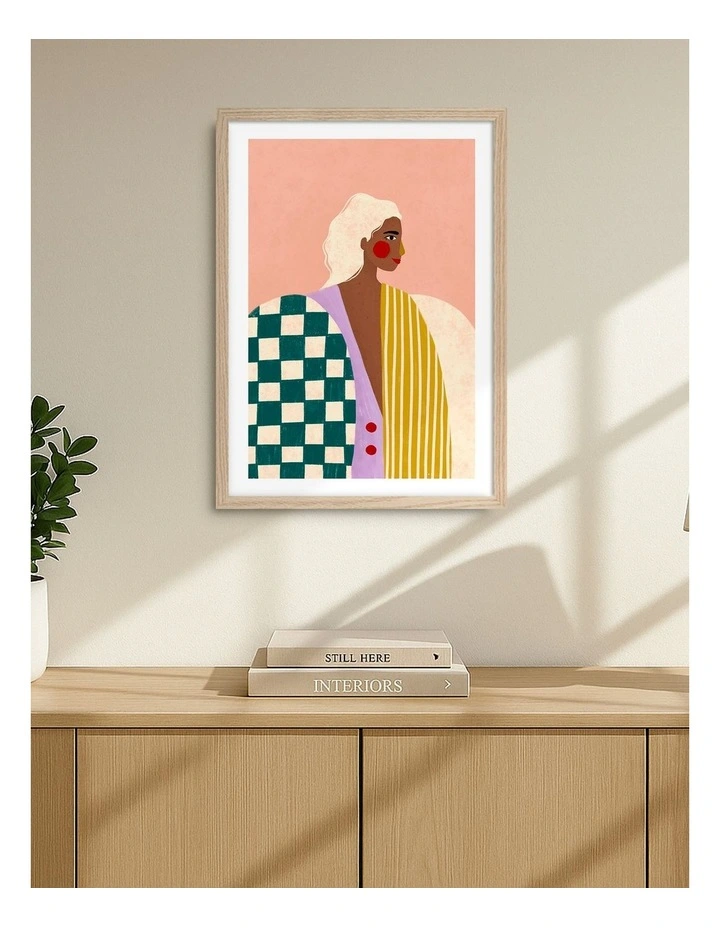 Funky Blouse Art Print Frame in Natural image 2