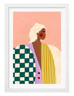 Funky Blouse Art Print Frame in White