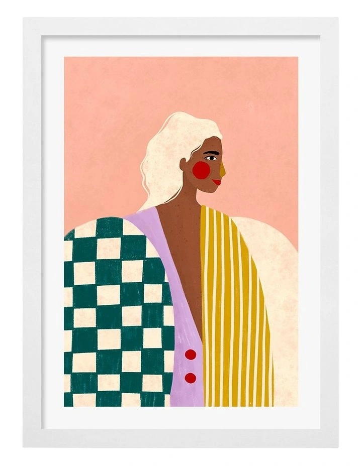 Funky Blouse Art Print Frame in White image 1