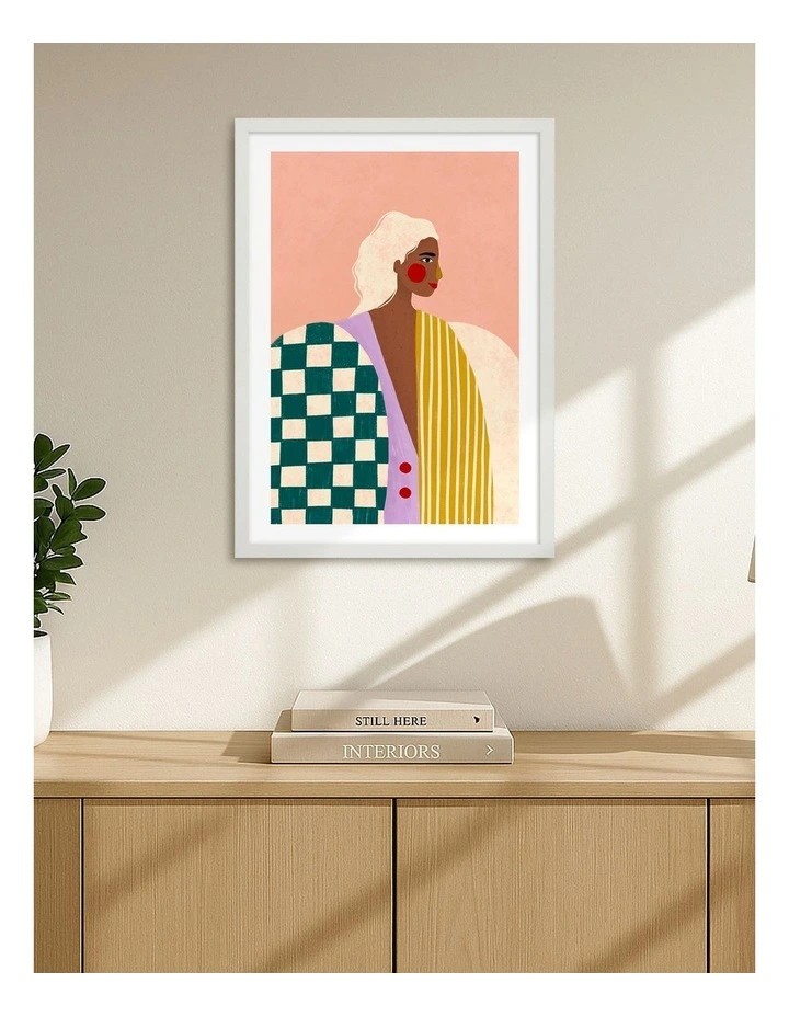 Funky Blouse Art Print Frame in White image 2