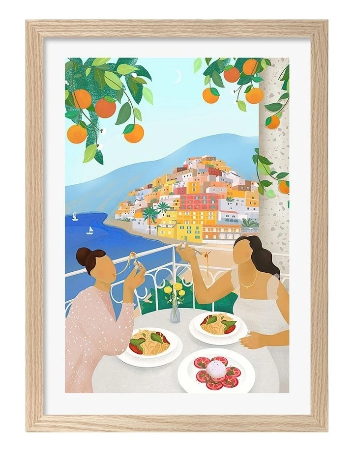 Positano Art Print Frame in Natural image 1