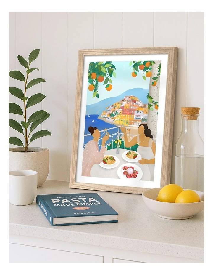 Positano Art Print Frame in Natural image 2