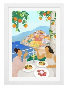 Positano Art Print Frame in White