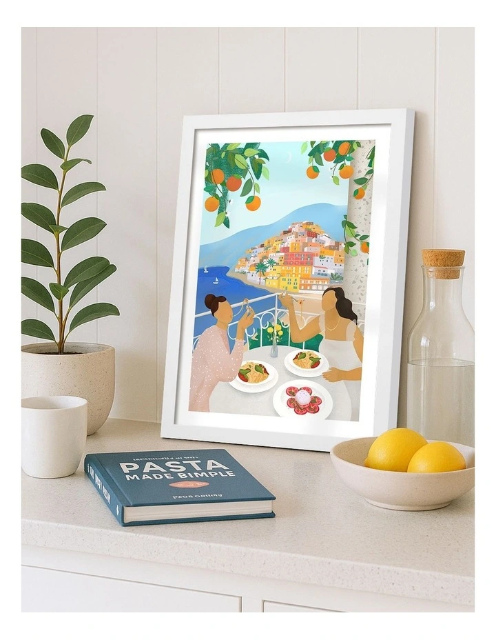 Positano Art Print Frame in White image 2