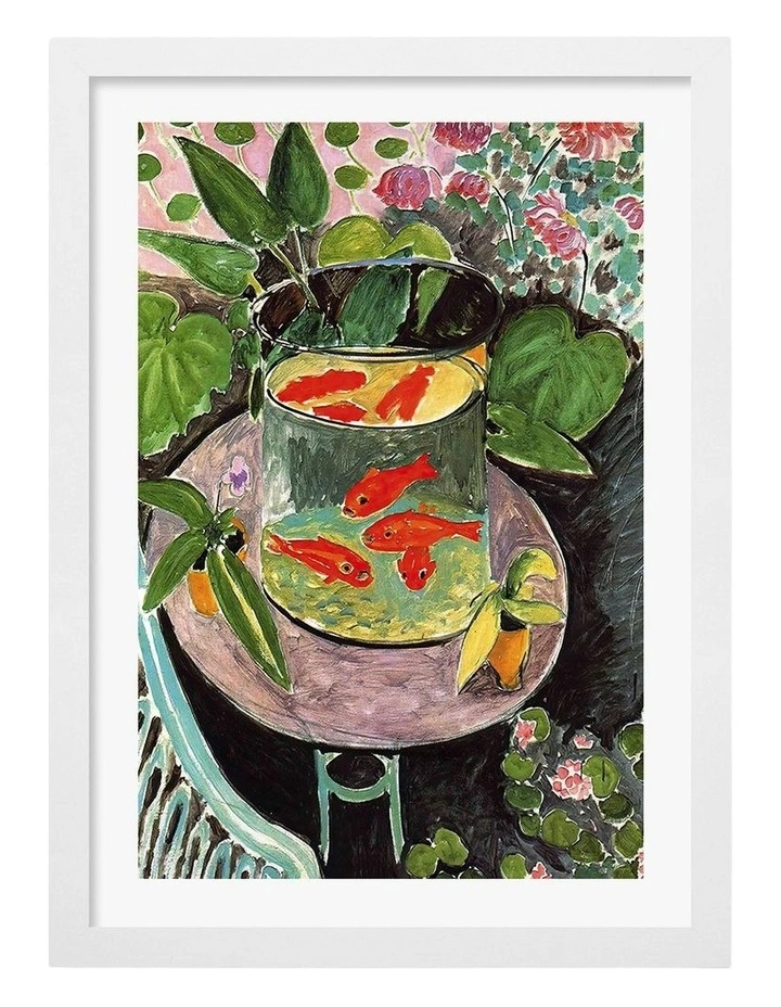 Matisse Goldfish Art Print Frame in White image 1
