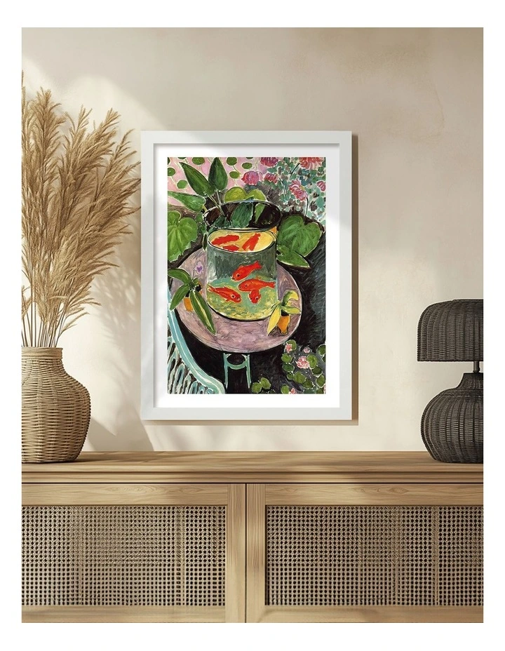 Matisse Goldfish Art Print Frame in White image 2